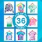 Tie-Dye Party, 18 Pre-Filled Bottles, Creative Group Activity, All-in-1 Fashion Design Kit, 1 Pack, Rainbow